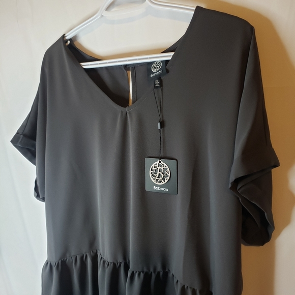 Bobeau xl charcoal grey peplum blouse - Picture 2 of 12